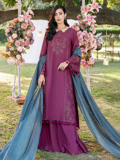 3 Piece Yarn Dyed Suit-Embroidered (Unstitched)