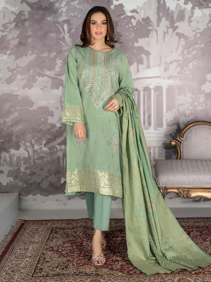 3 Piece Embroidered Jacquard Suit