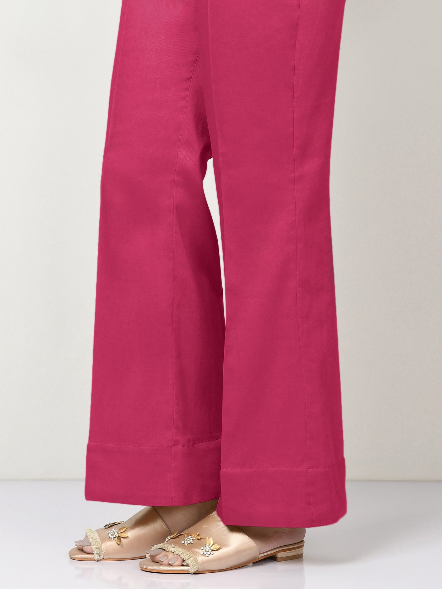 Unstitched Cambric Trouser - Ruby Pink