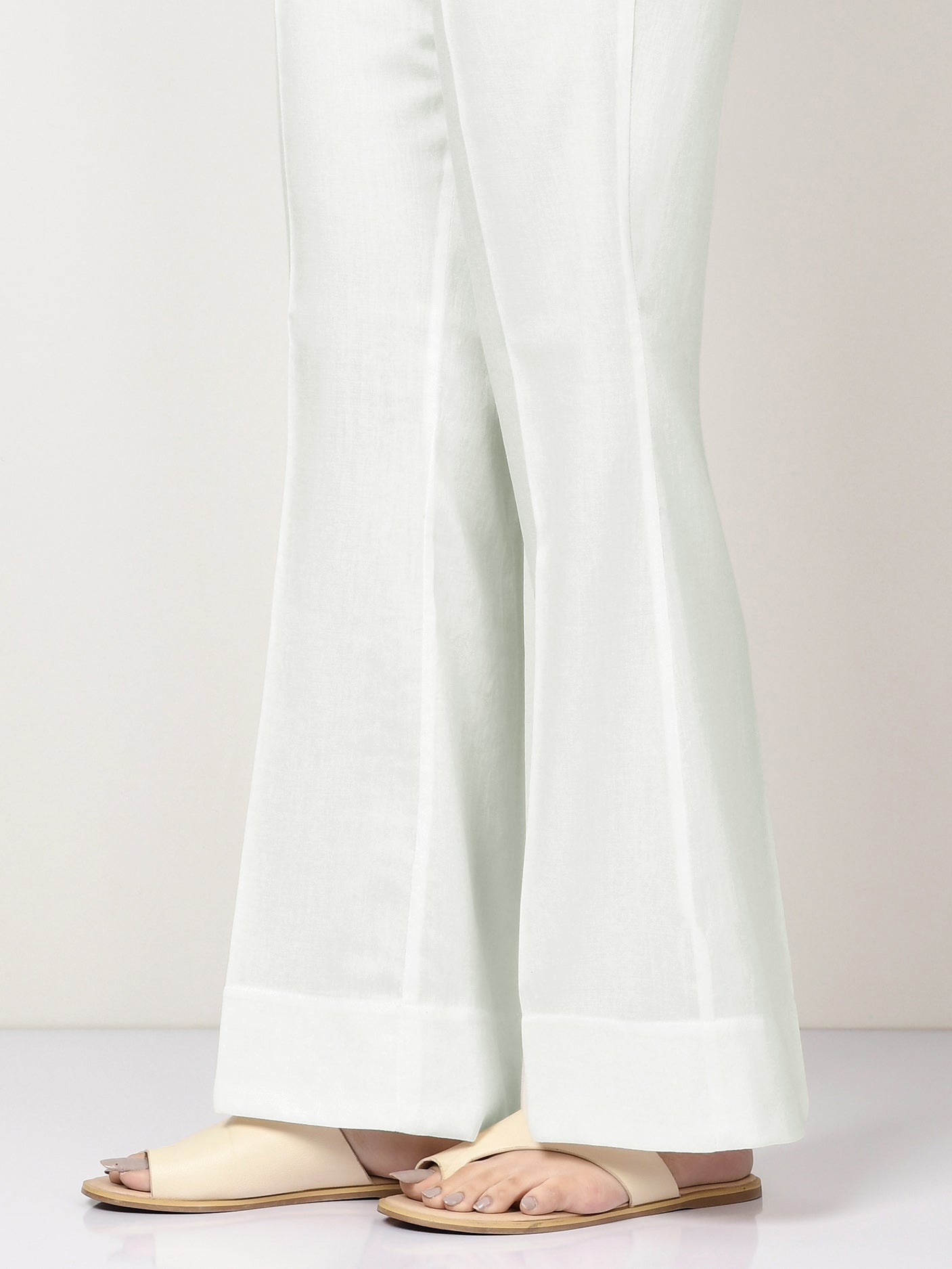 Unstitched Cambric Trouser - Cream