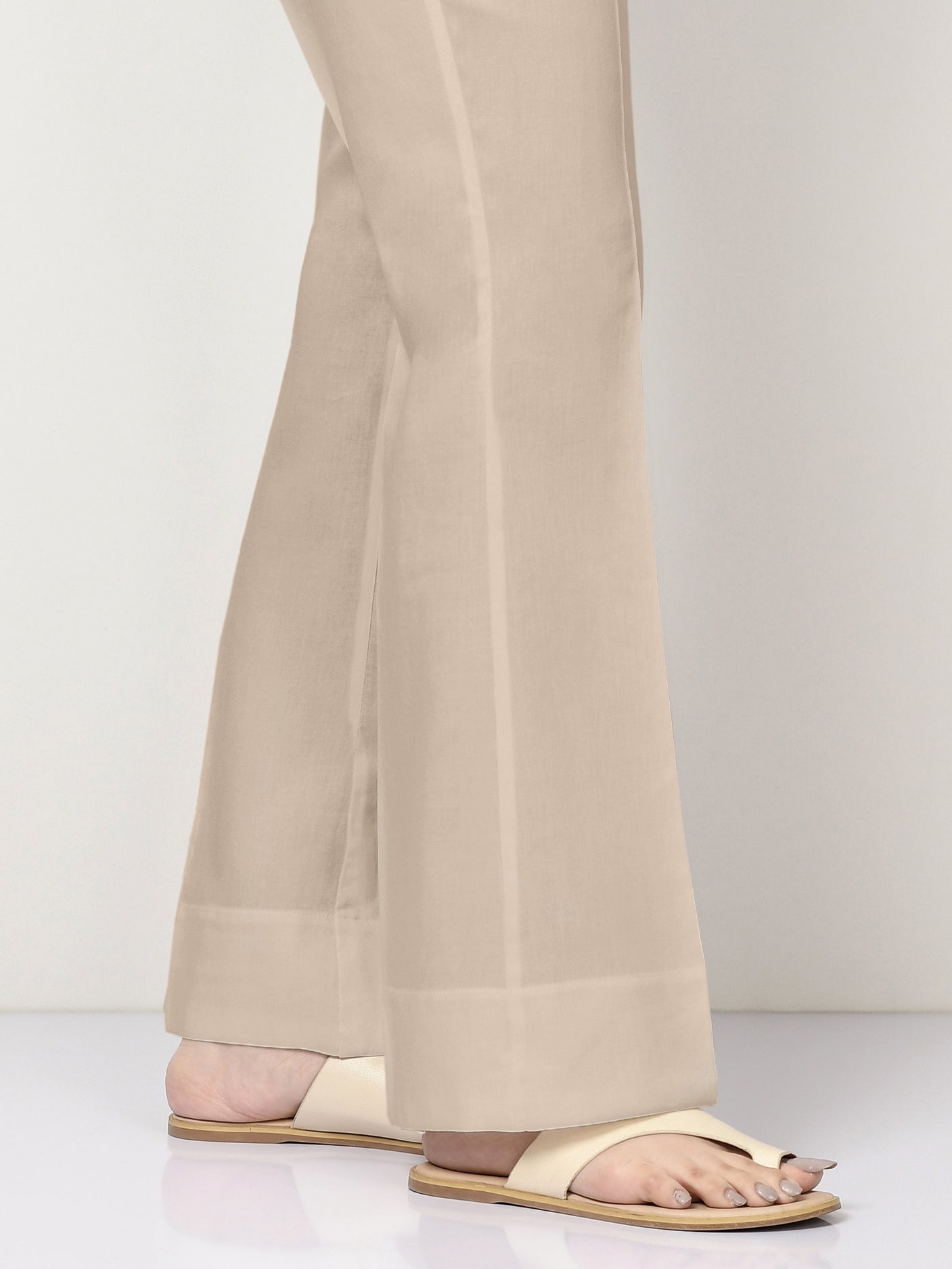 Unstitched Cambric Trouser - Beige