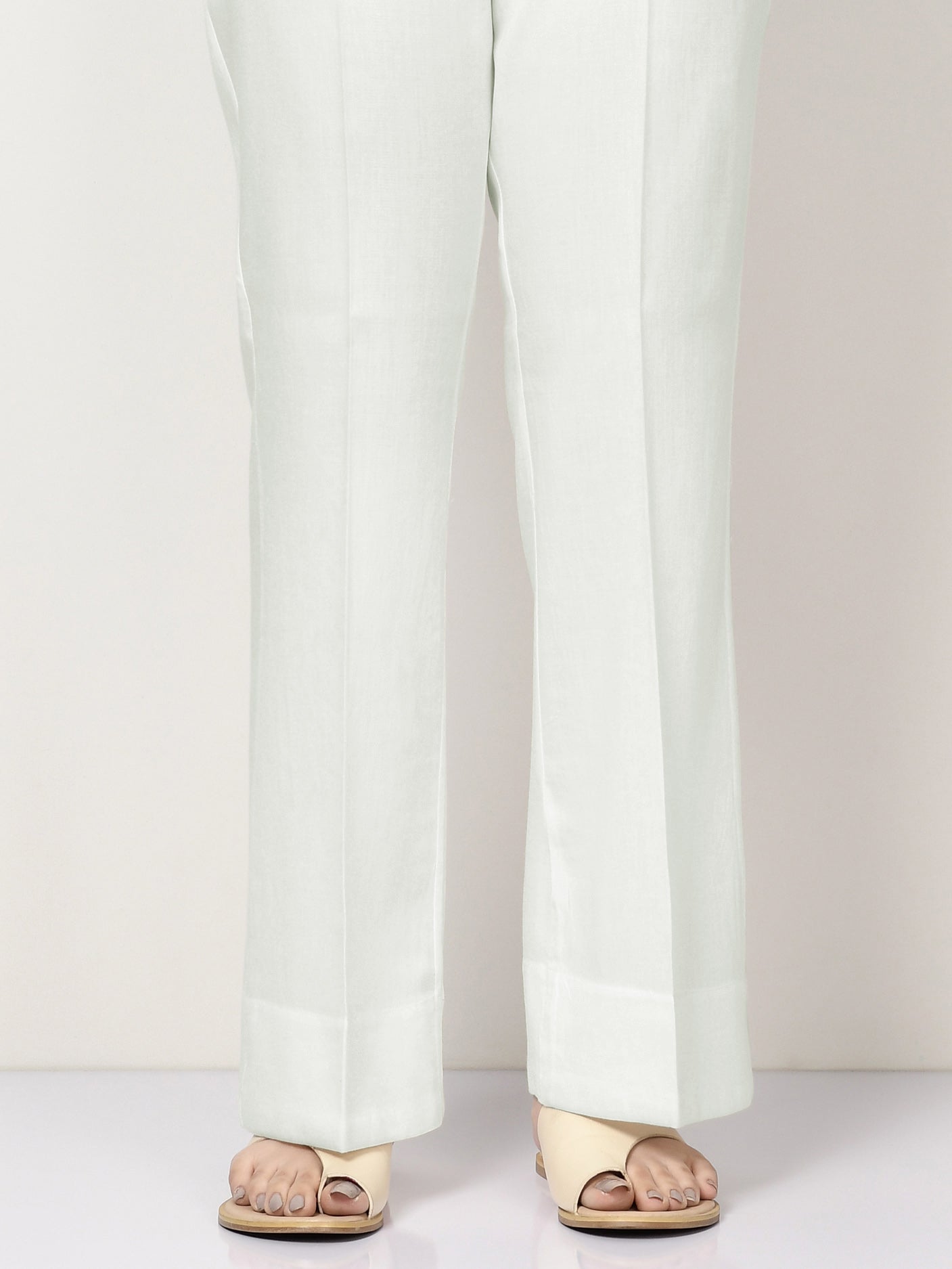 Unstitched Cambric Trouser - Cream