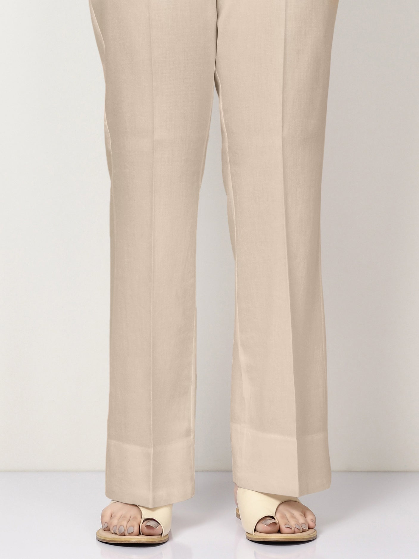 Unstitched Cambric Trouser - Beige