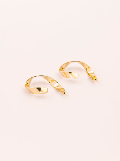 Folded C-Hoop Earrings