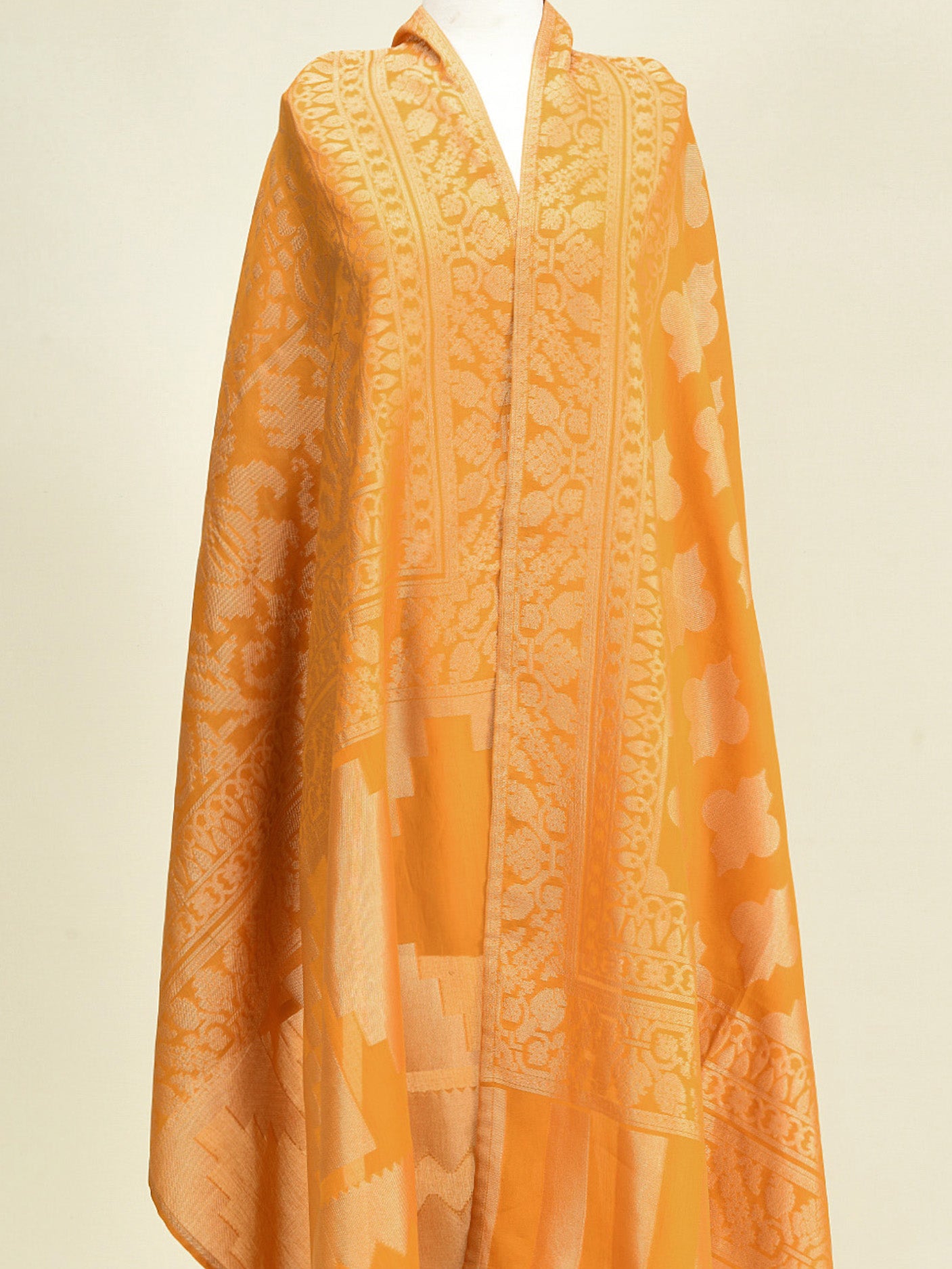 Jacquard Dupatta - Yellow