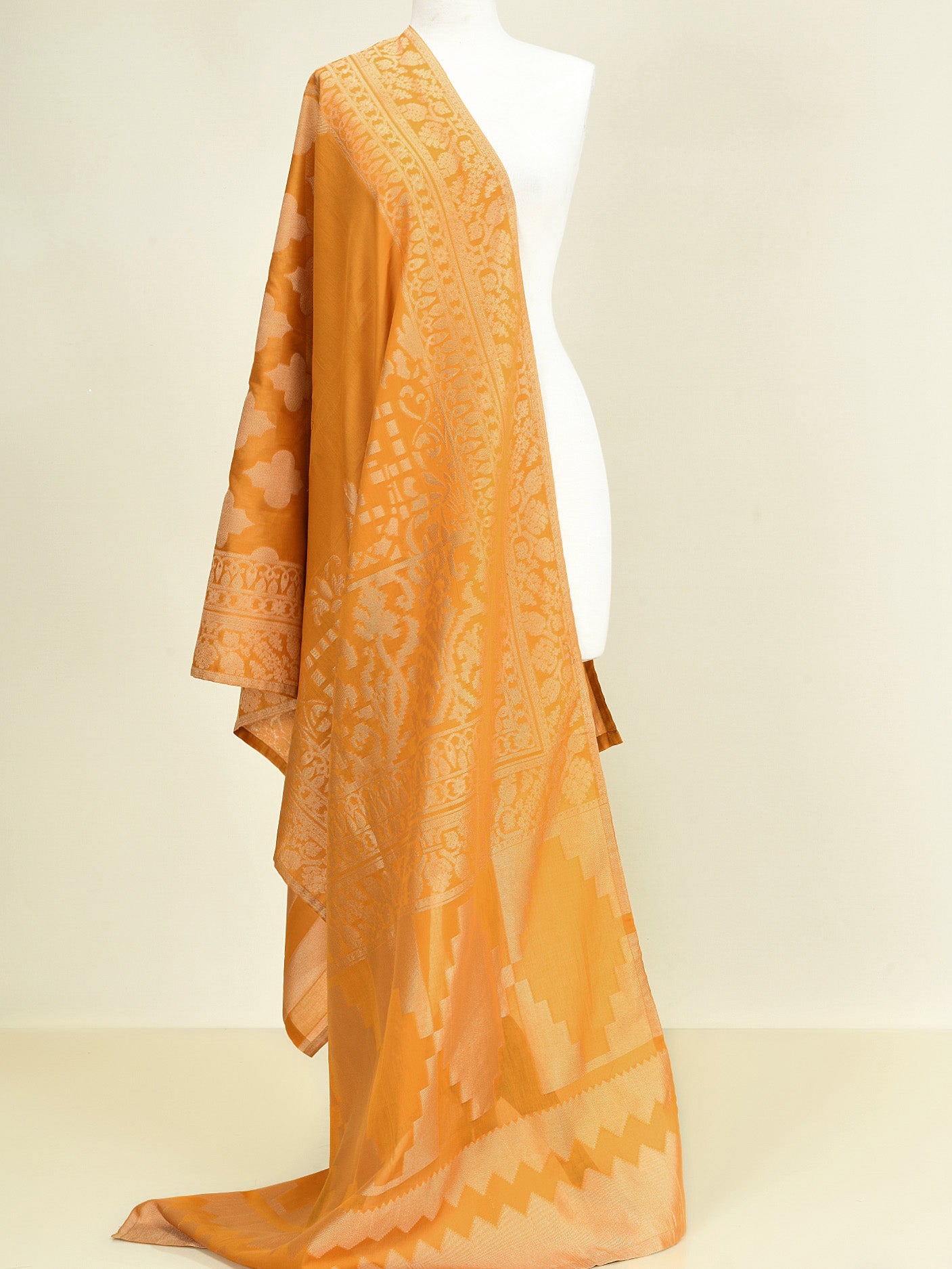 Jacquard Dupatta - Yellow