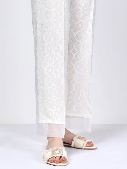 Embroidered Silk Pants