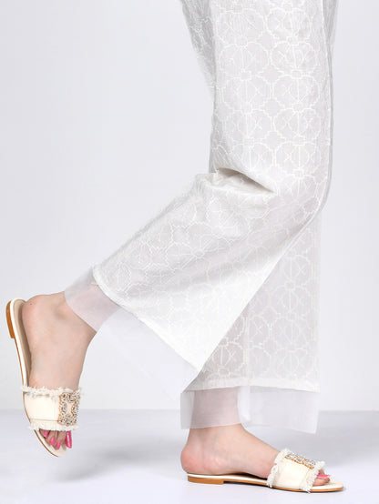 Embroidered Silk Pants