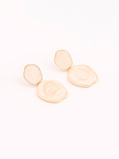 Two-Tone Drop Earrings