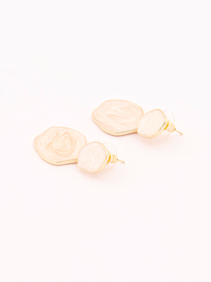 Two-Tone Drop Earrings