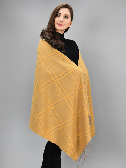 Patterned Shawl - Mustard