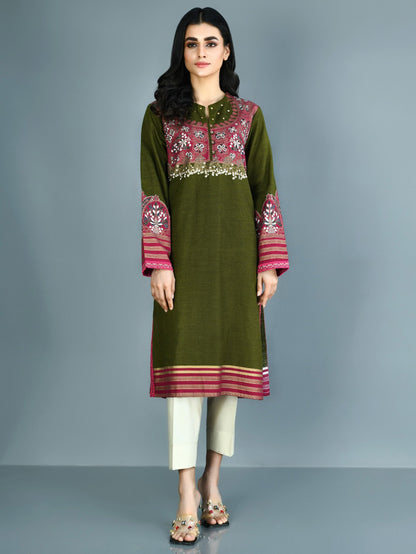 Khaddar Shirt-Embroidered (Pret)