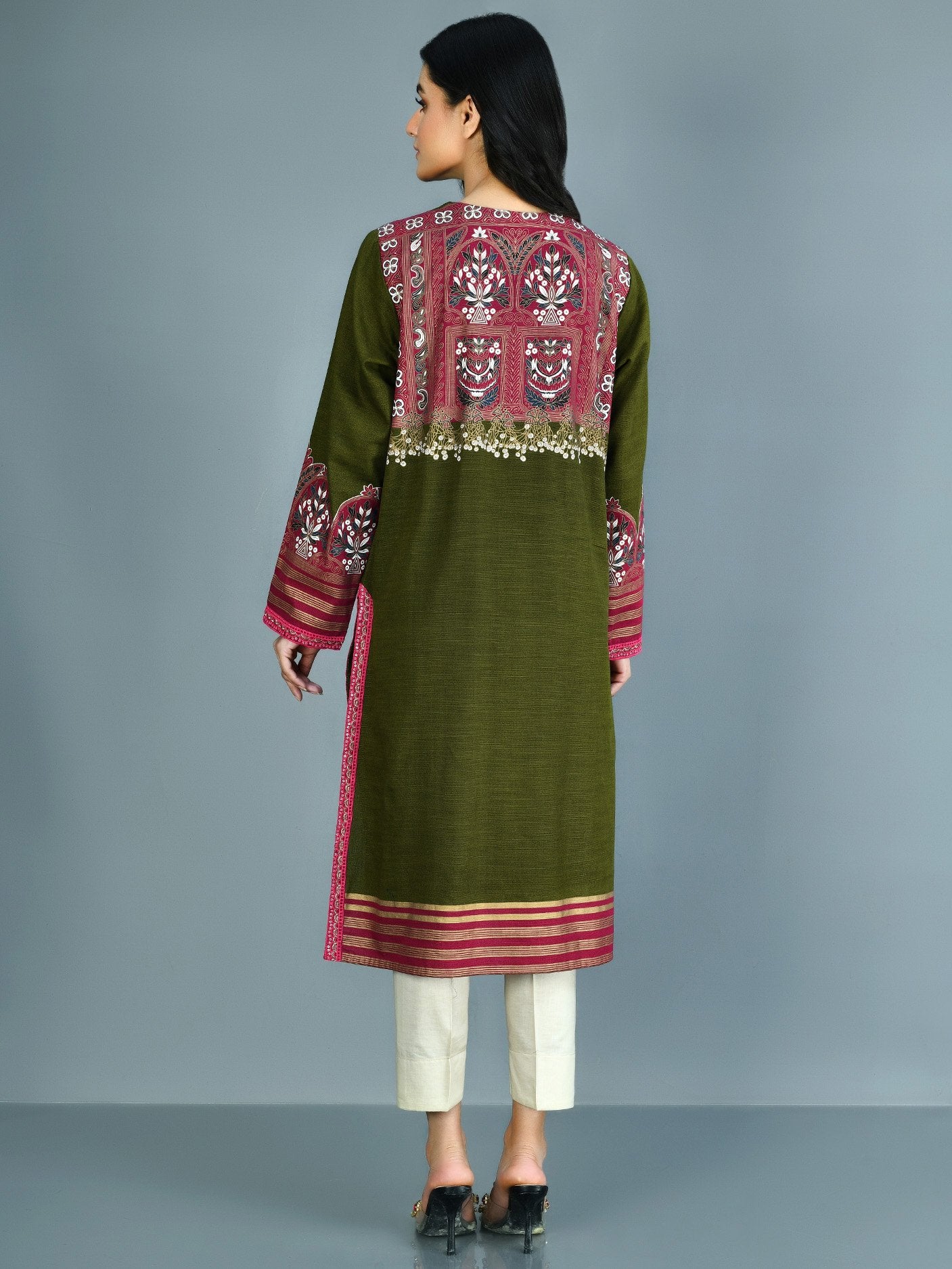 Khaddar Shirt-Embroidered (Pret)