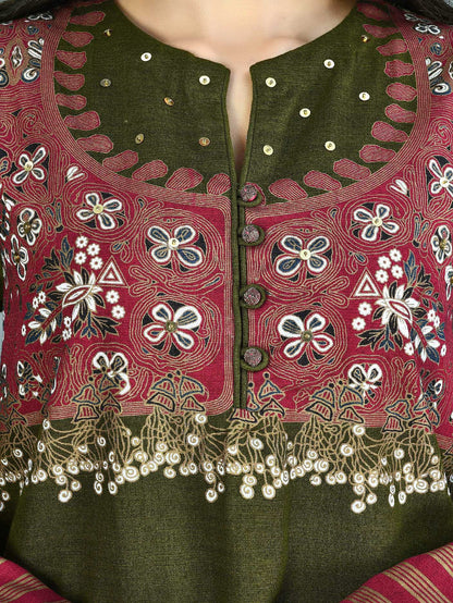 Khaddar Shirt-Embroidered (Pret)