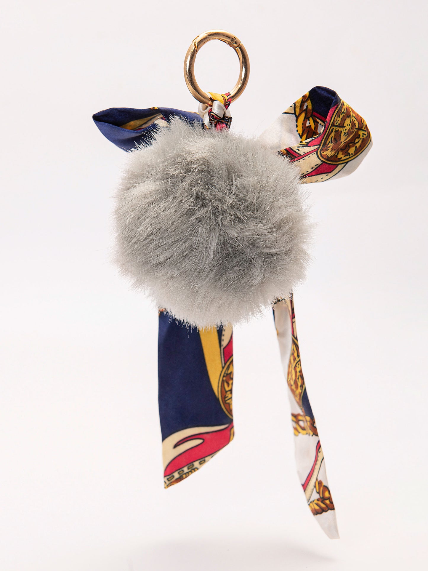 Ribboned Pompom Keychain