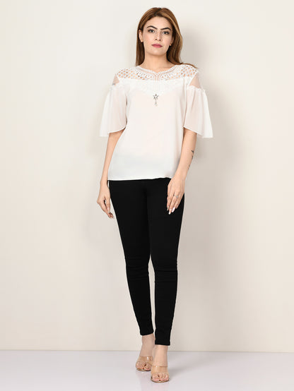 Laced Chiffon Top