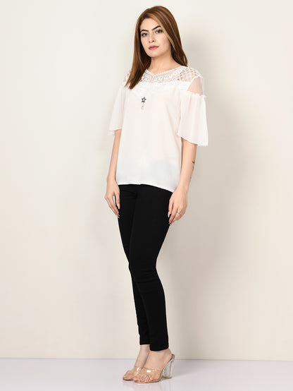 Laced Chiffon Top