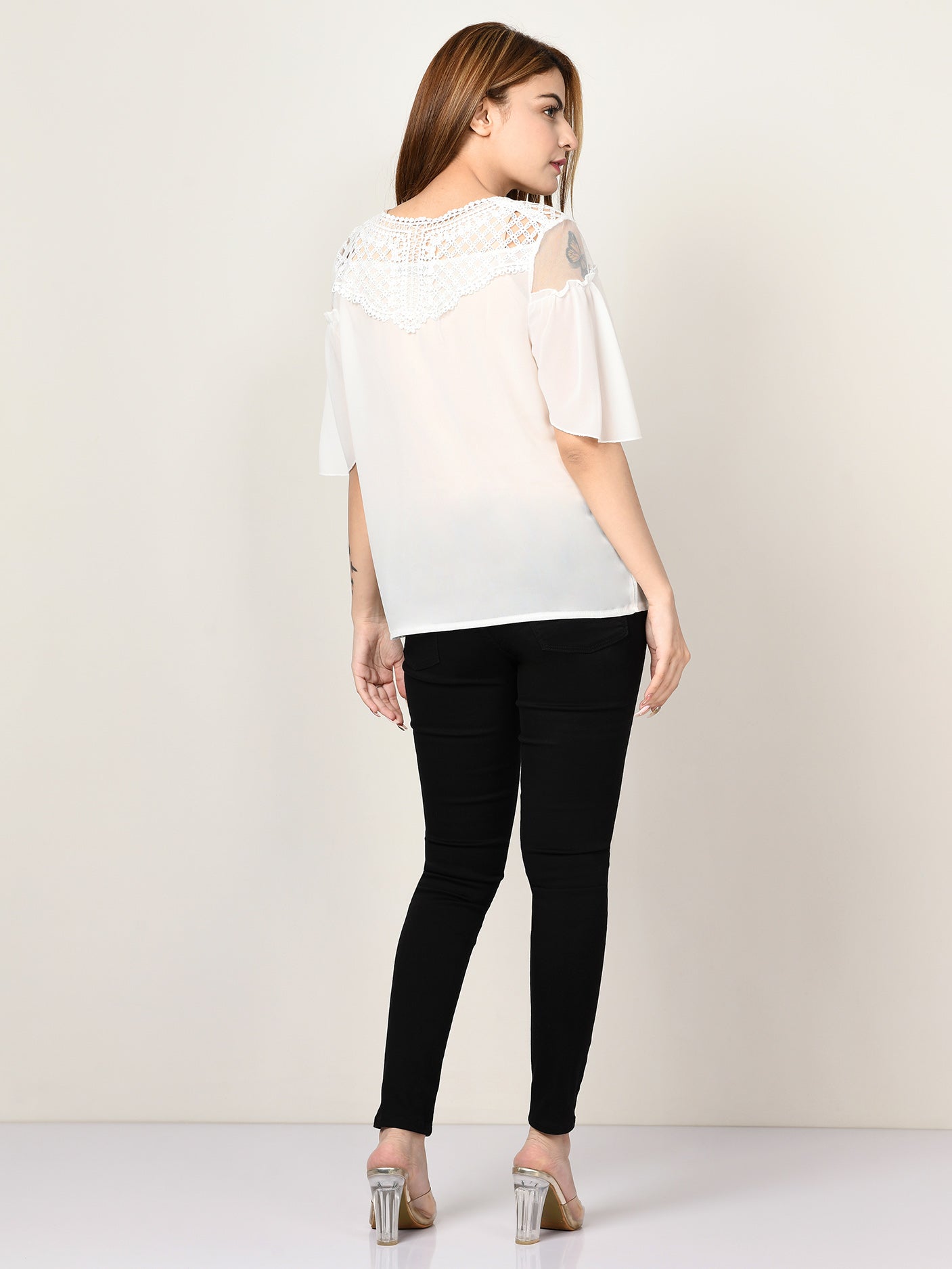 Laced Chiffon Top