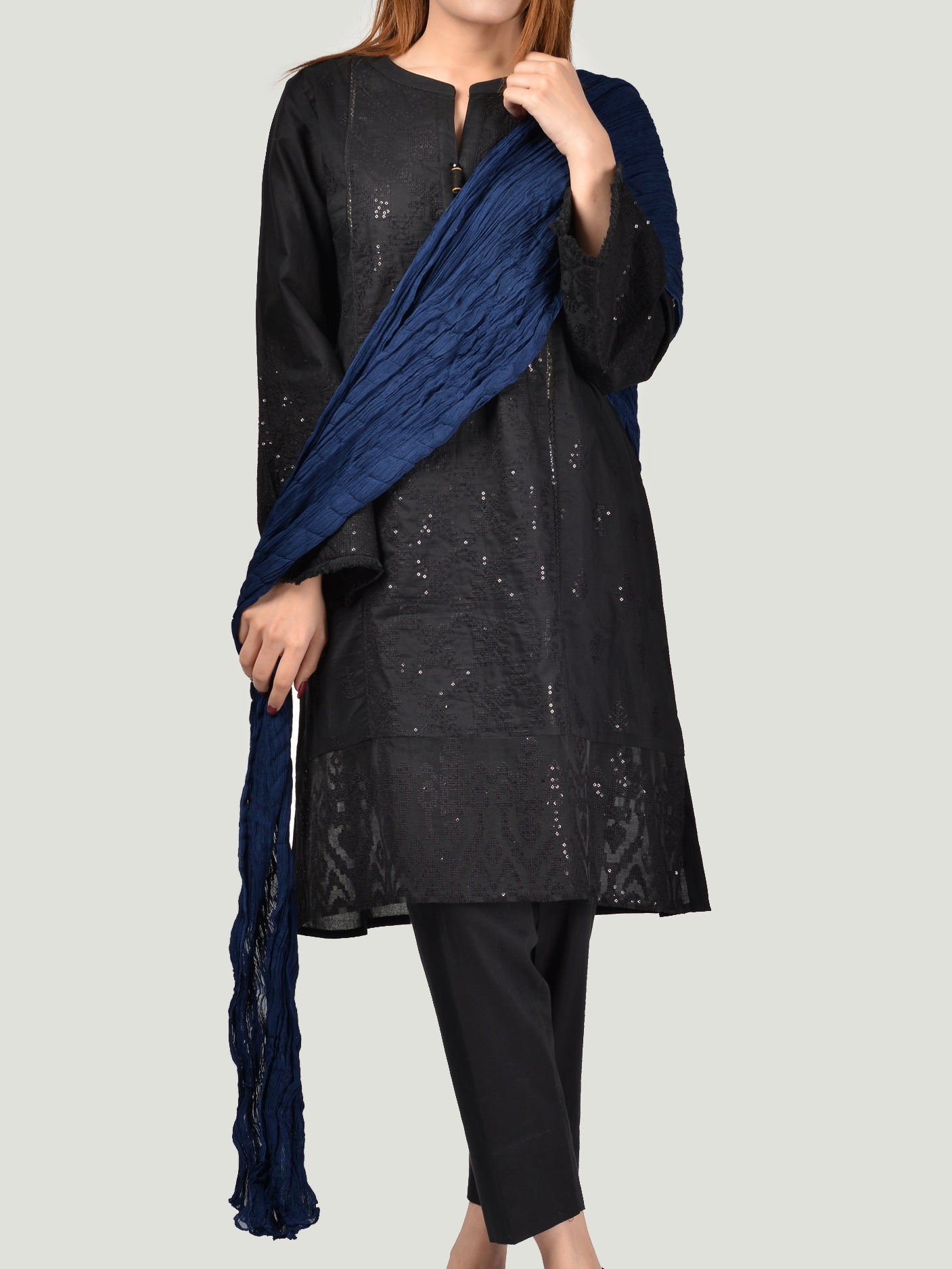 Chiffon Dupatta-Blue