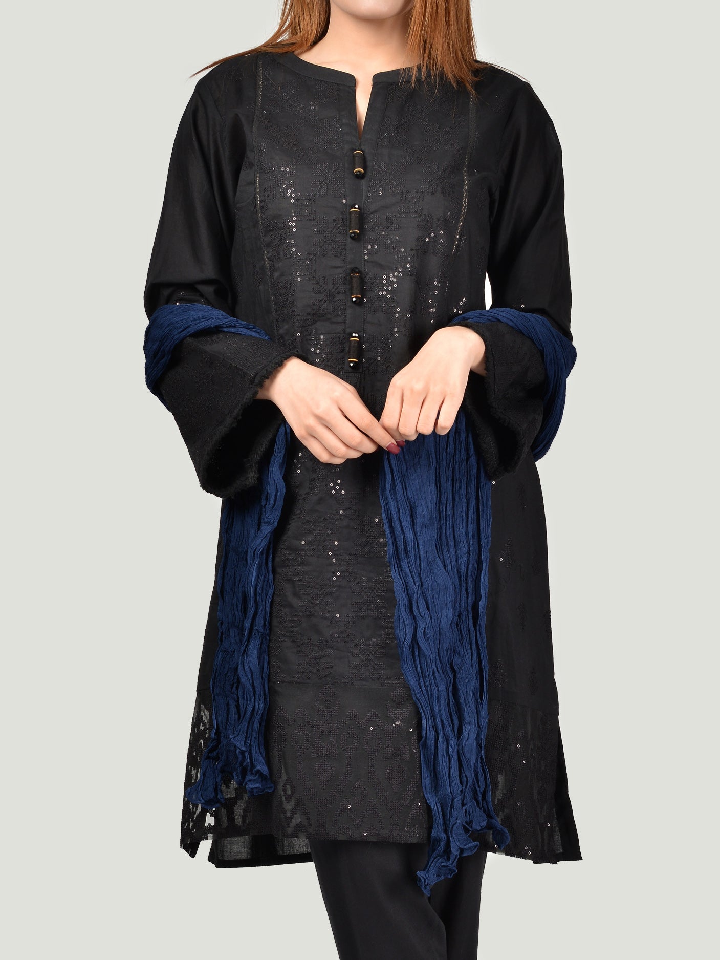 Chiffon Dupatta-Blue