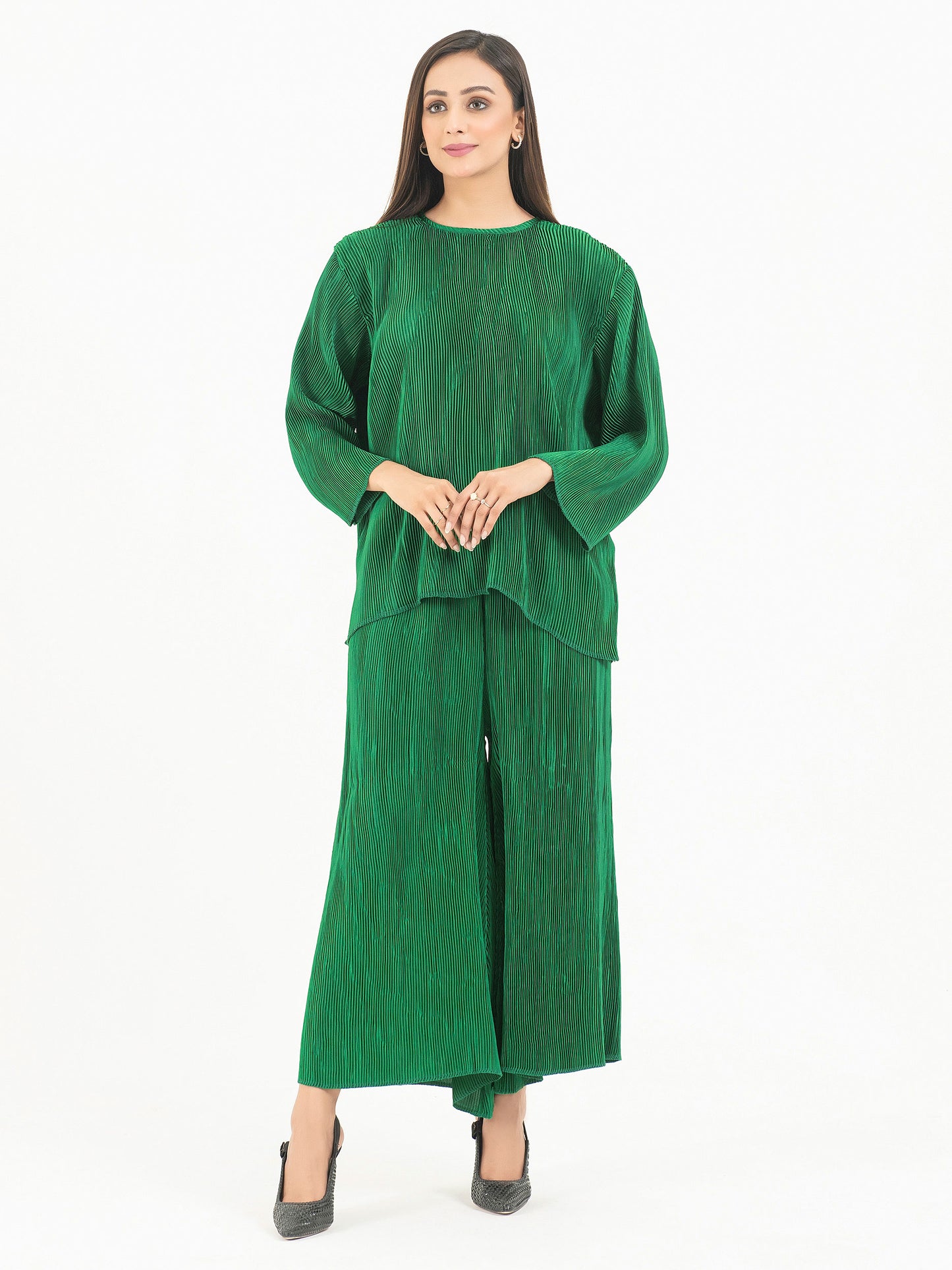 Pleated Silk Co-Ord Set