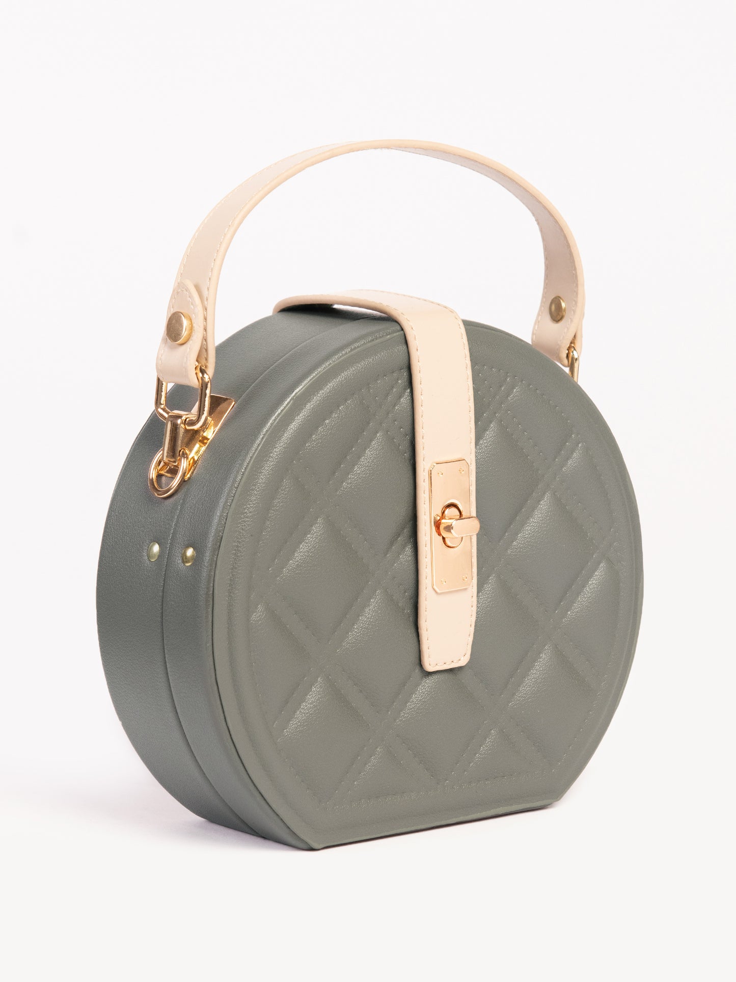 Criss-Cross Circular Handbag