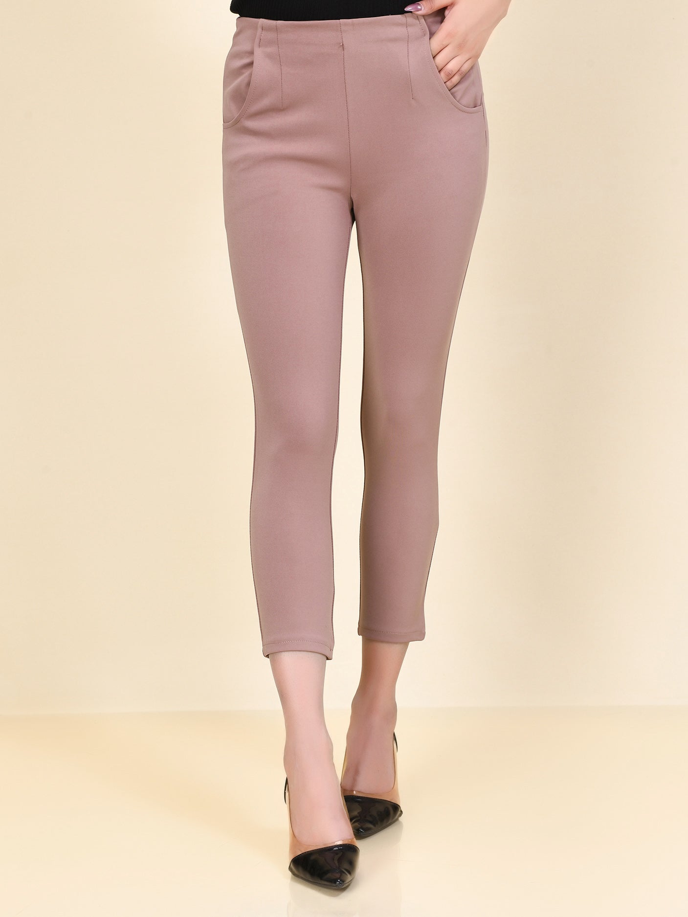 Cropped Pants - Tea Pink