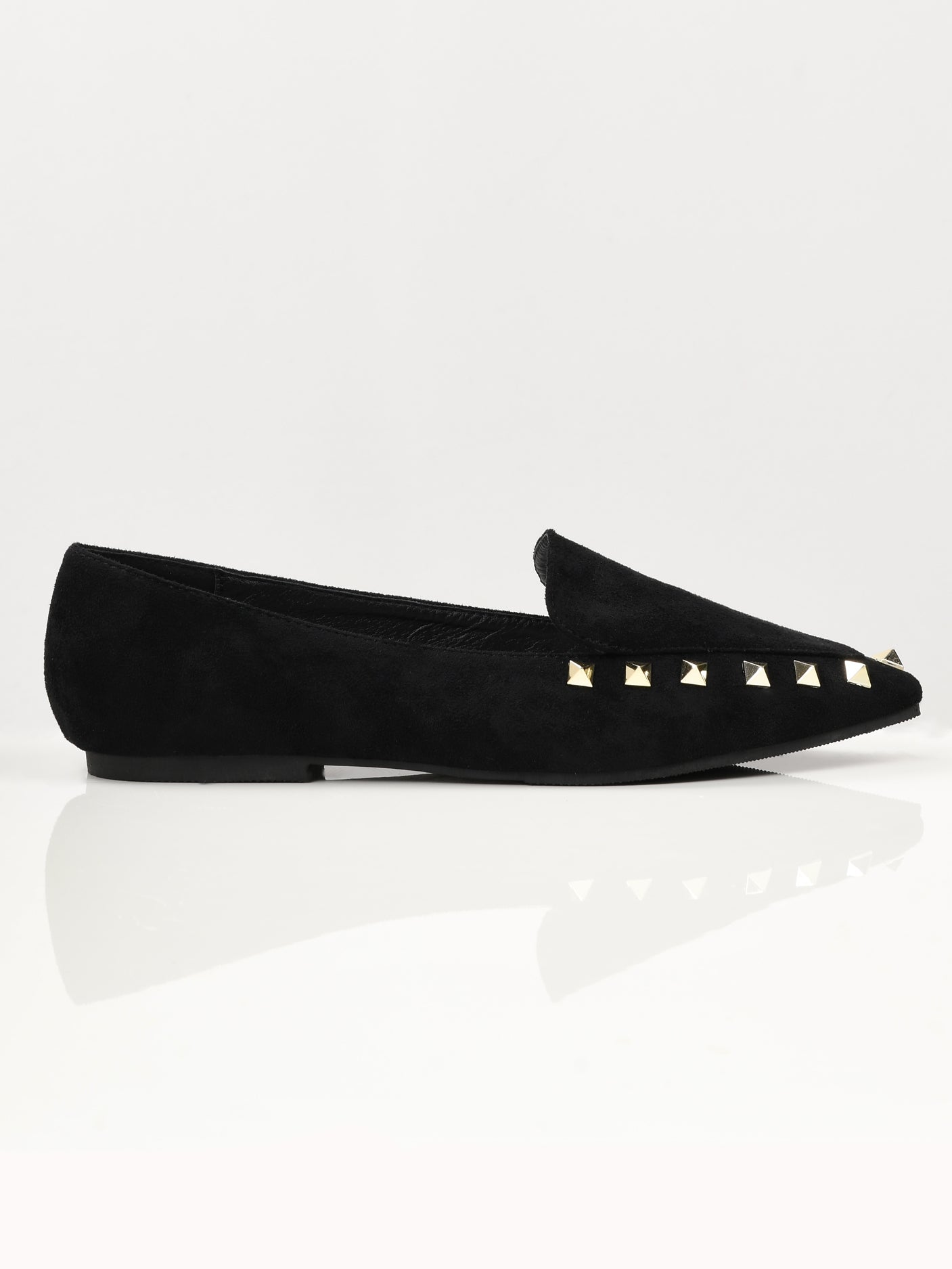 Studded Suede Shoes - Black