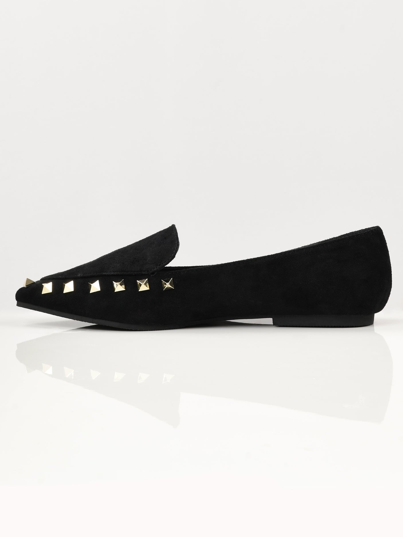 Studded Suede Shoes - Black