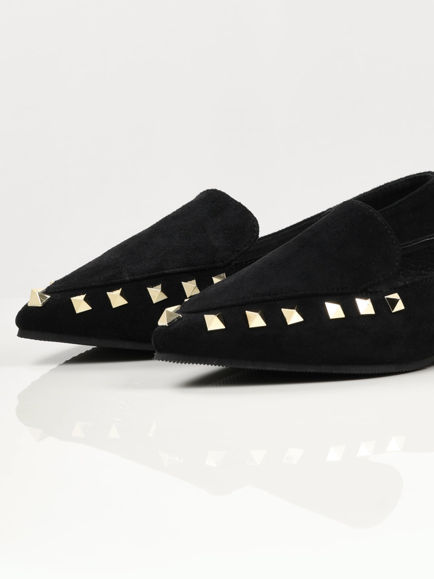 Studded Suede Shoes - Black