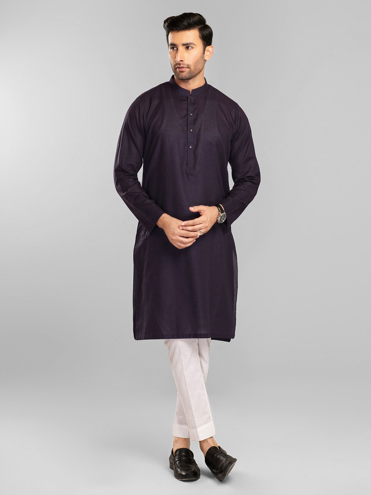 Self Jacquard Kurta