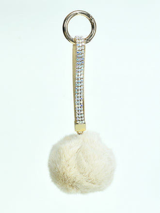 rhinestone-pompom-key-chain