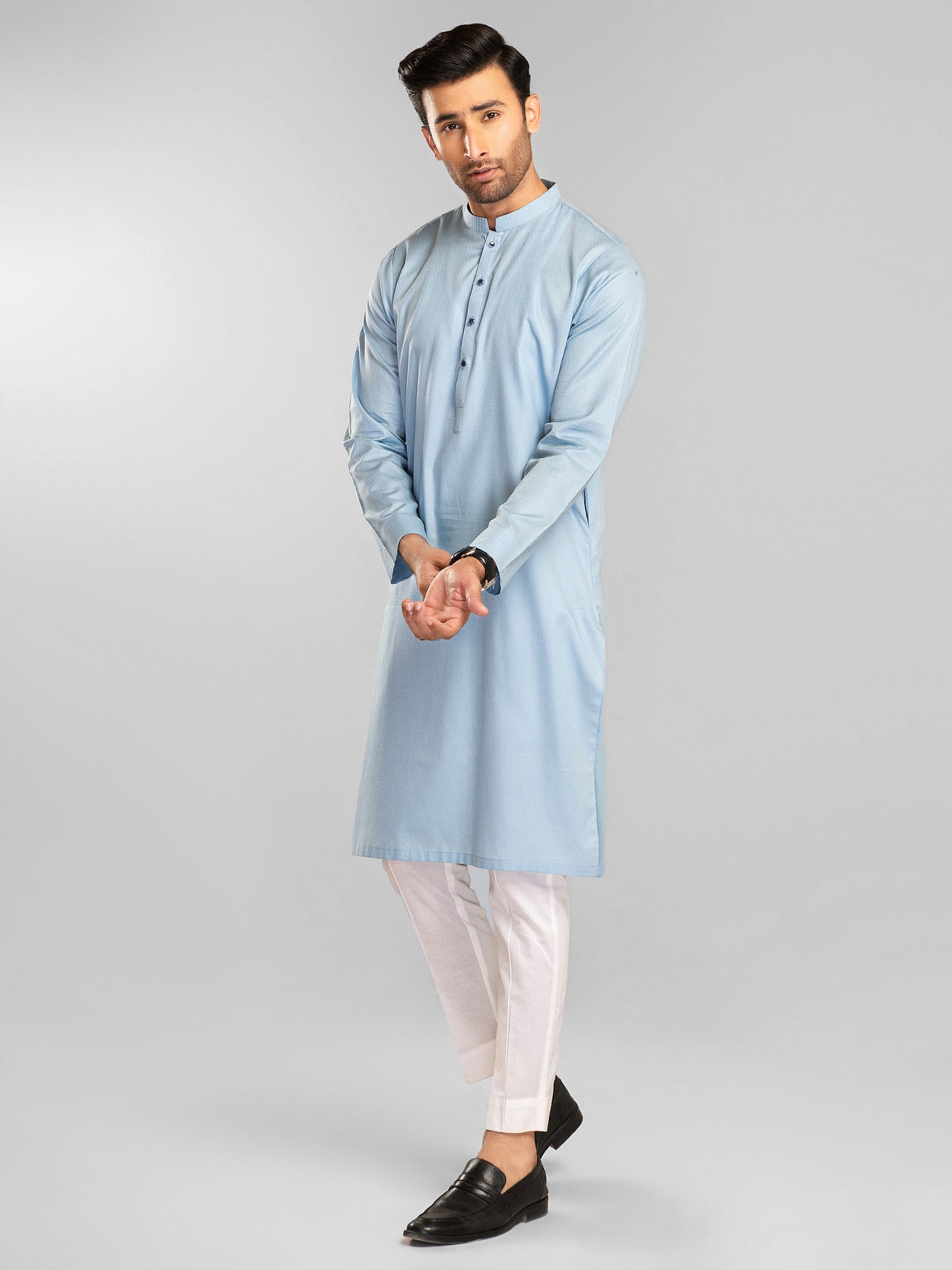 Self Jacquard Kurta