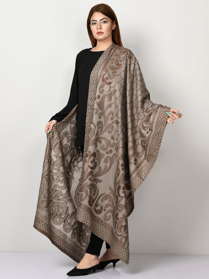 Jacquard Dupatta - Grey