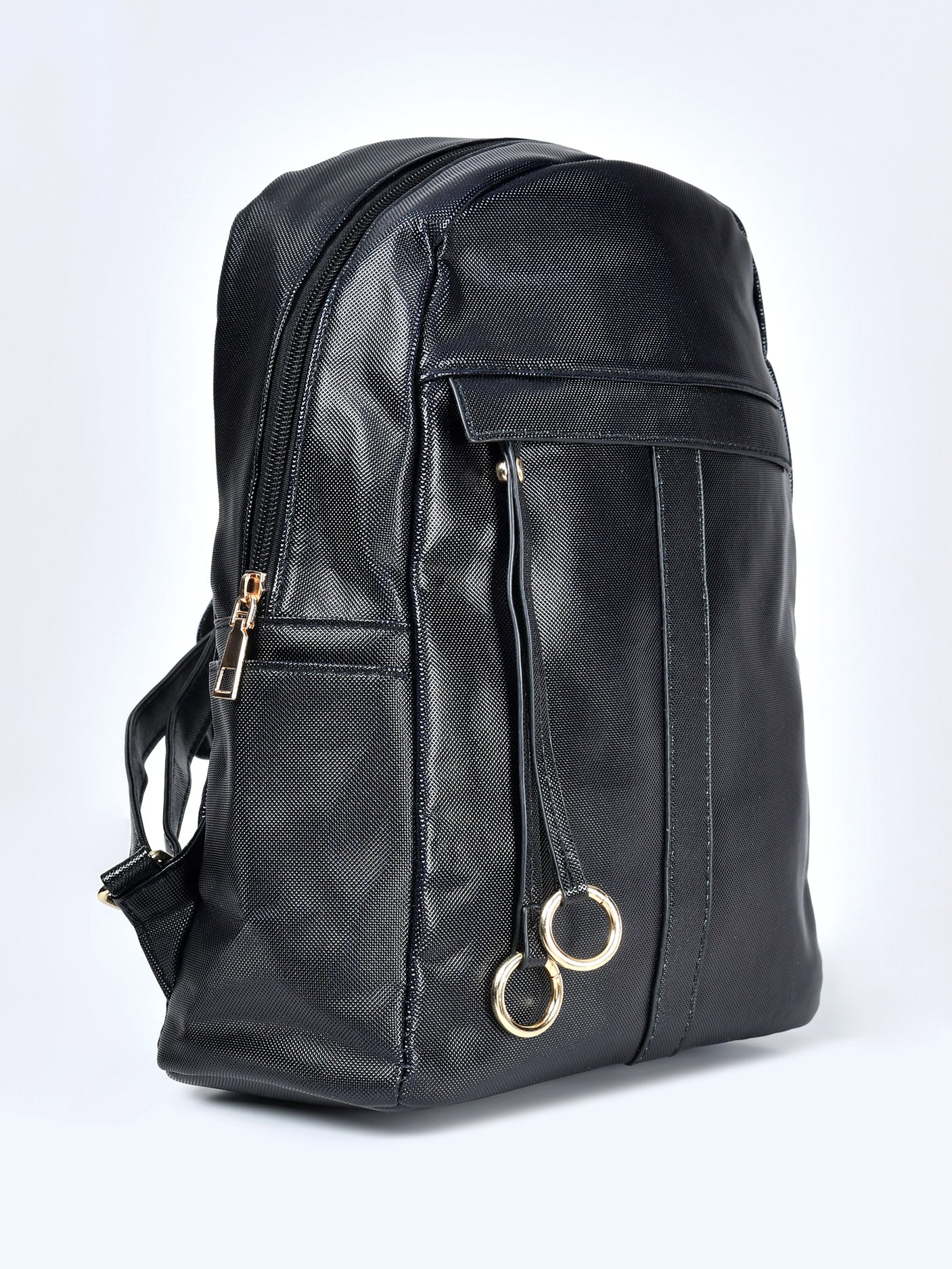 Shiny Black Backpack