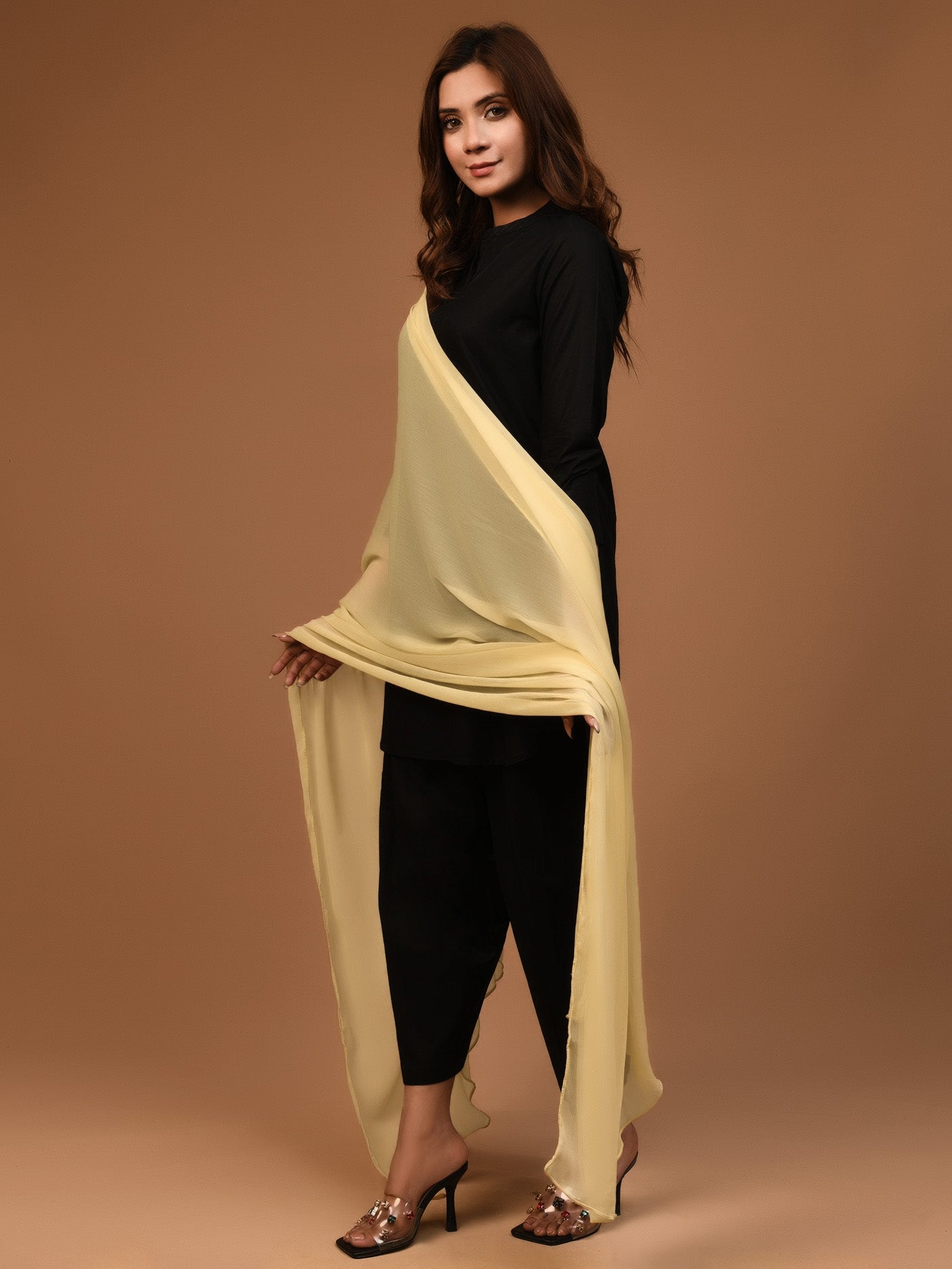 Chiffon Dupatta - Gold Yellow