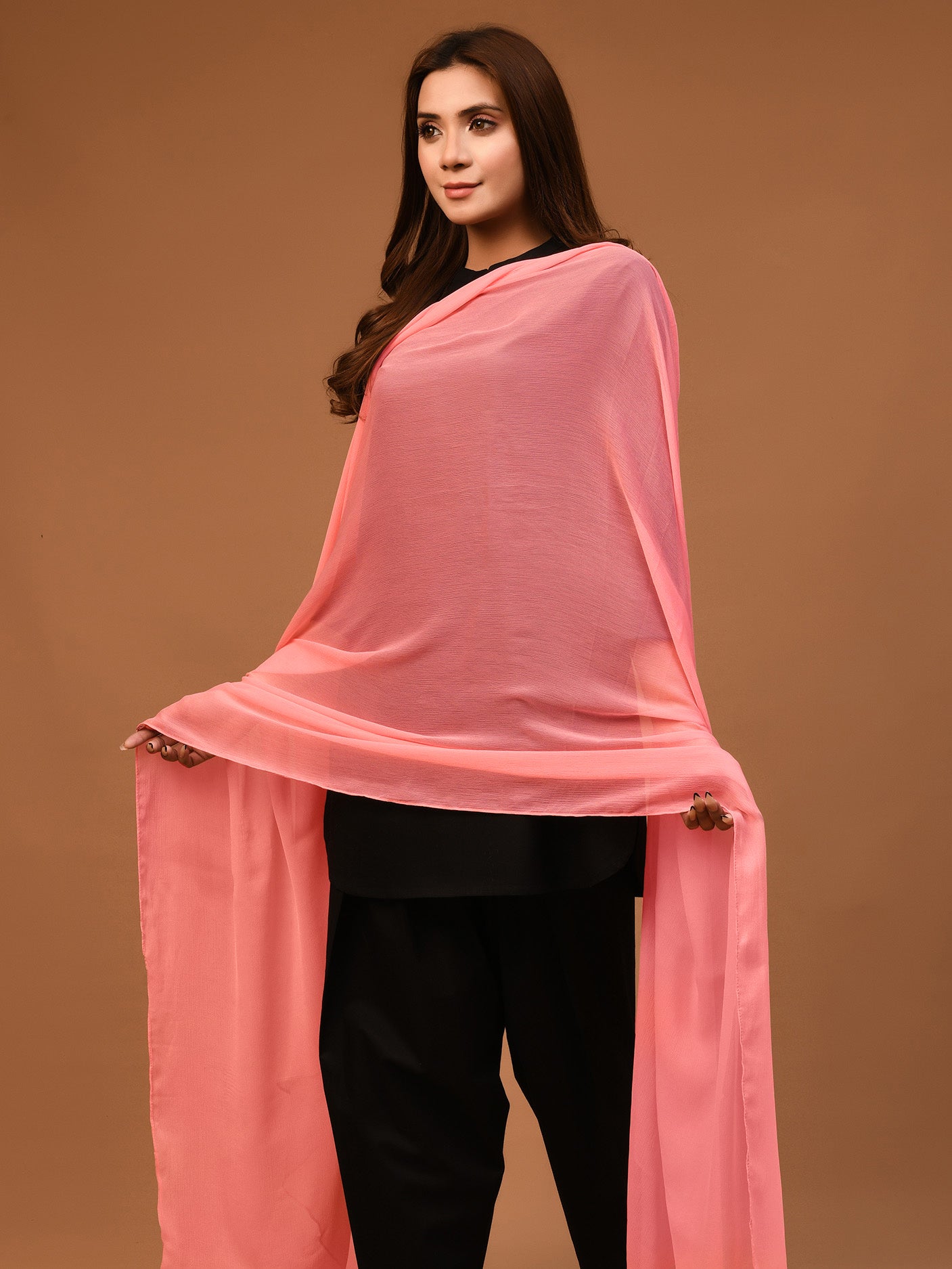 Chiffon Dupatta - Rose Pink