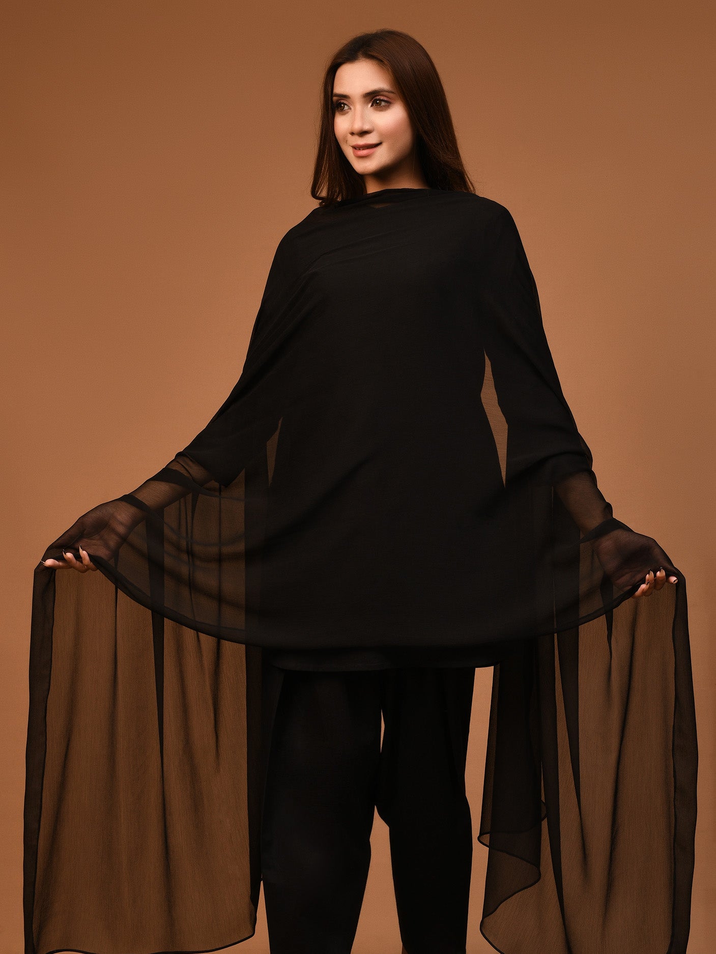 Chiffon Dupatta - Black