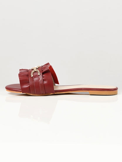 Metal Chain Slides - Maroon