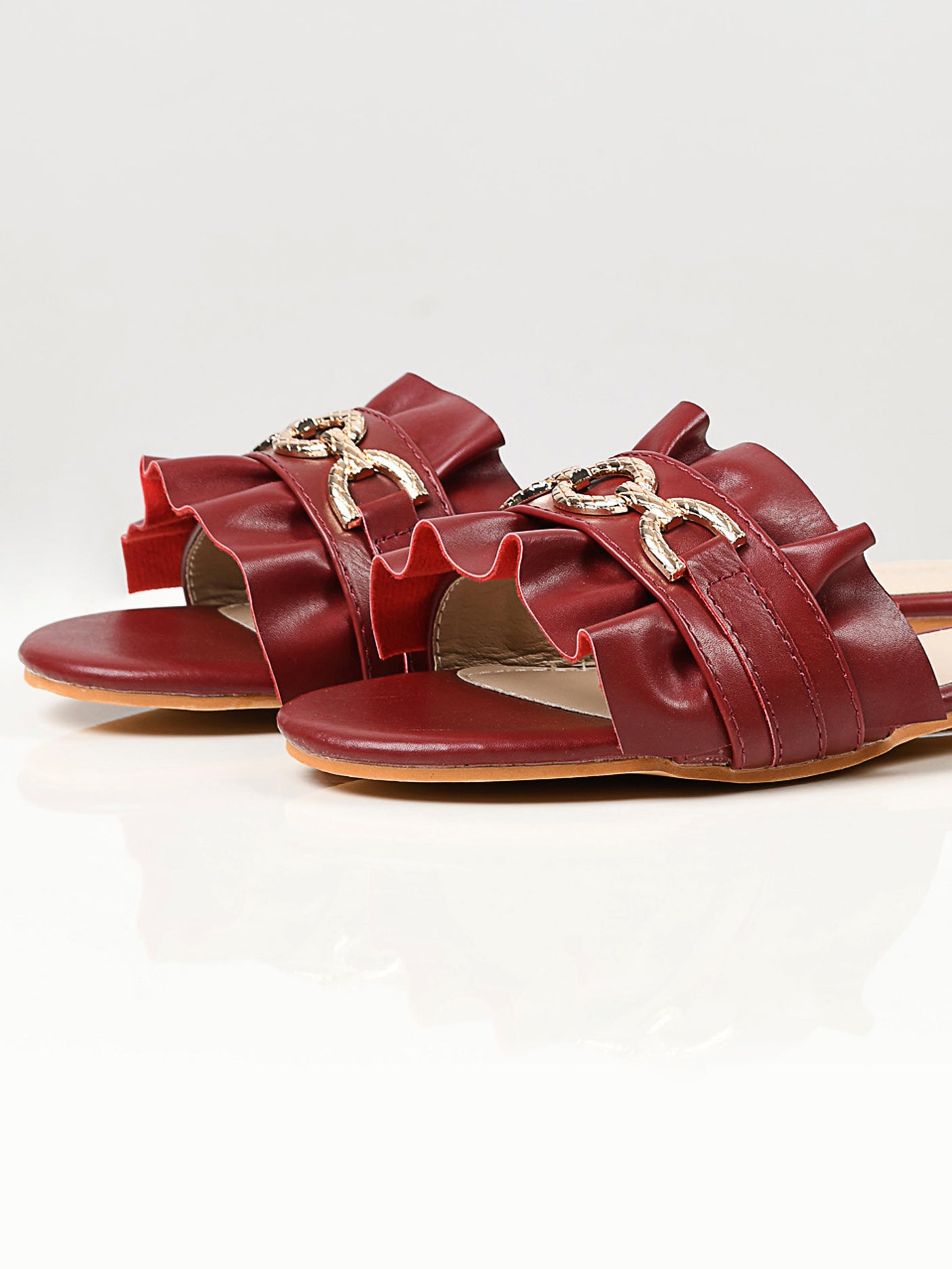 Metal Chain Slides - Maroon