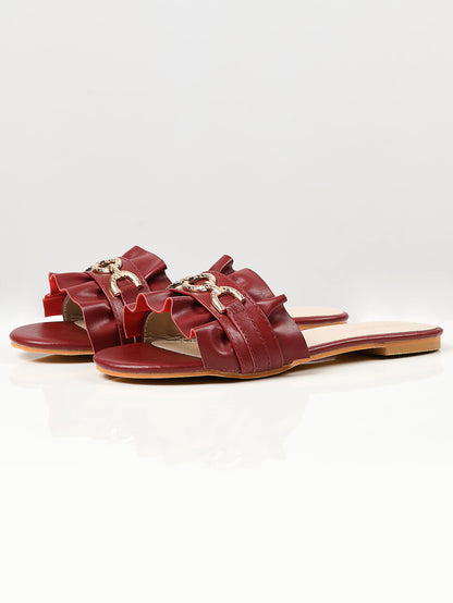 Metal Chain Slides - Maroon