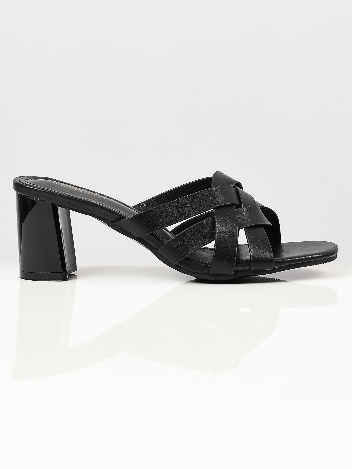 Crisscross Block Heels - Black