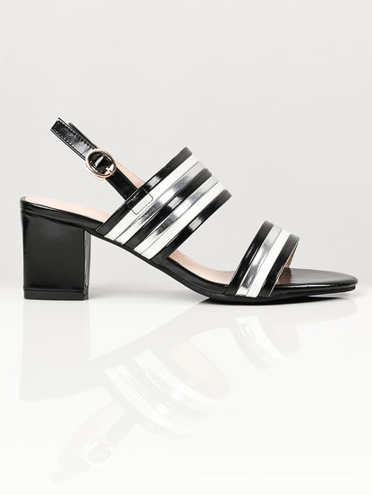 Striped Heels - Black