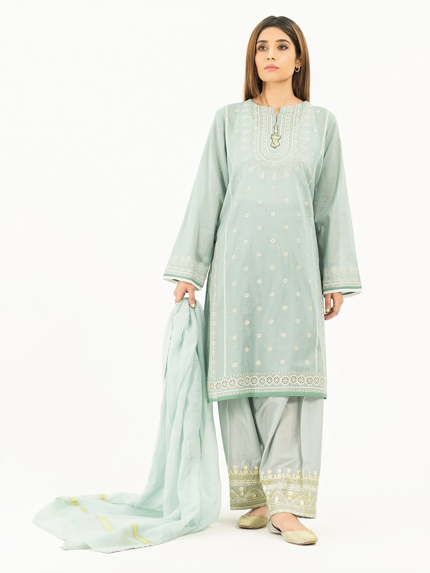 3 Piece Lawn Suit-Paste Print (Pret)