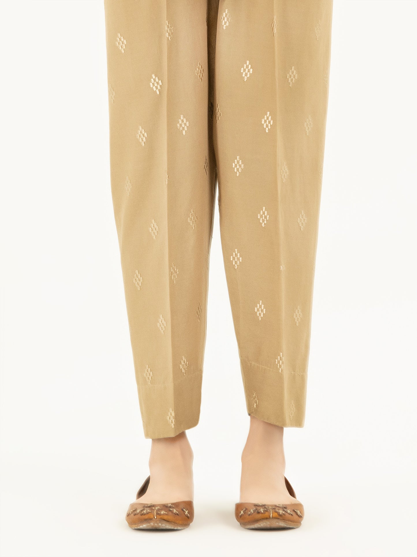 Embroidered Cambric Trousers(Pret)