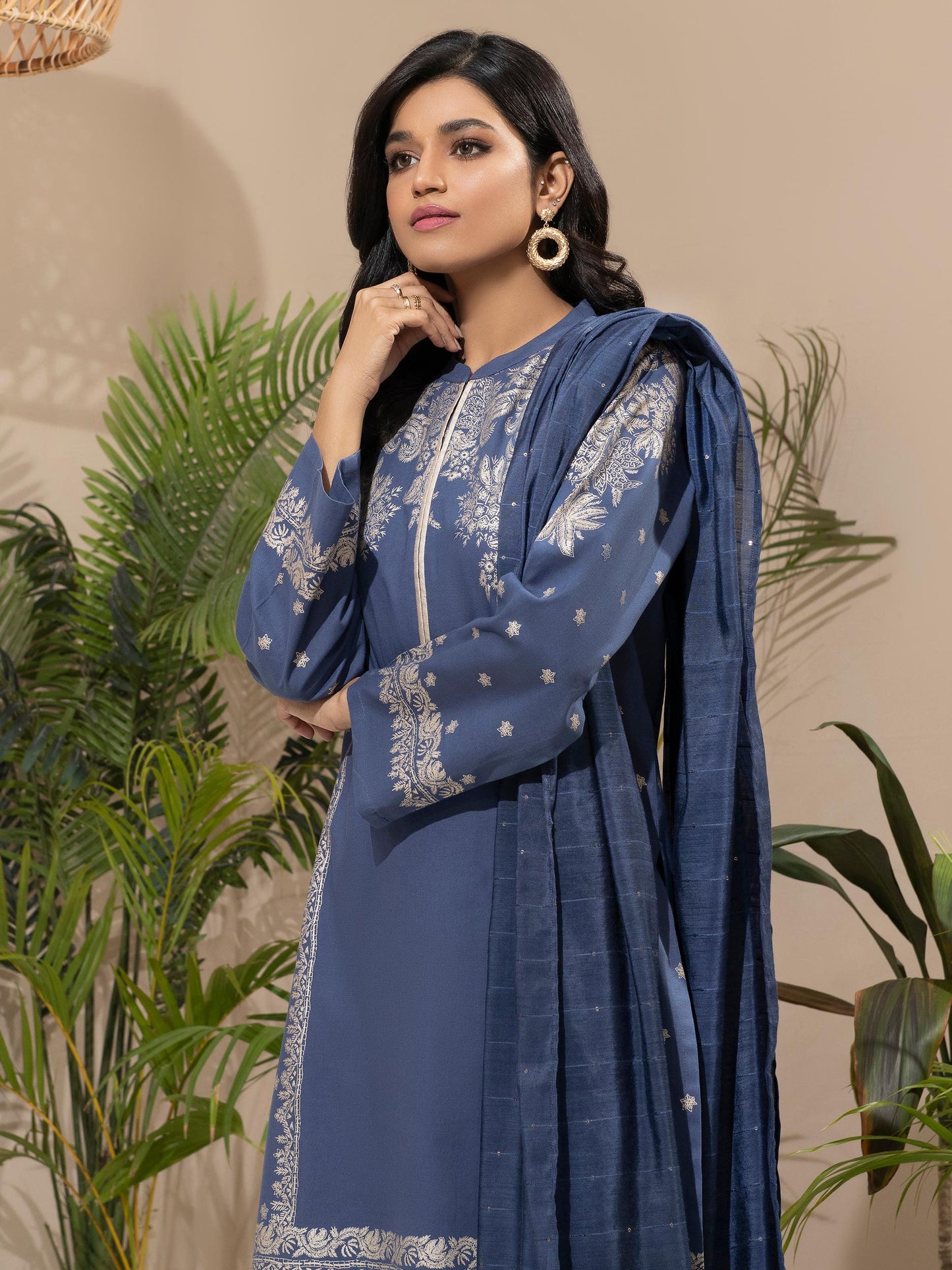 3 Piece Khaddar Suit-Pasted (Unstitched)