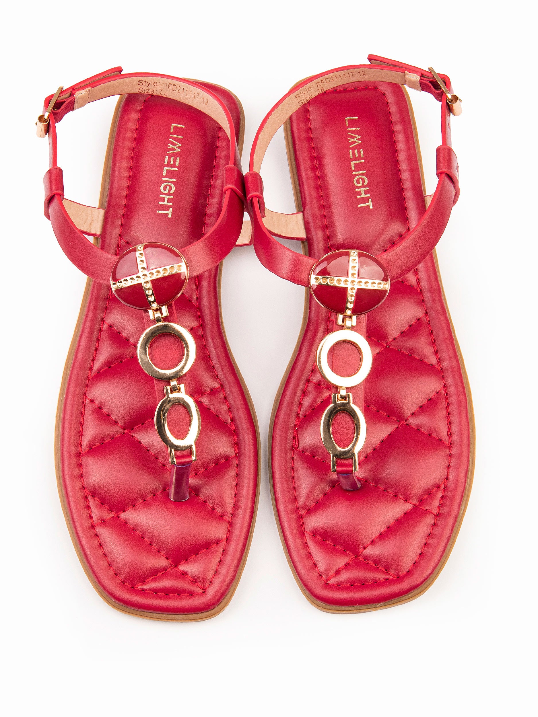 Metallic Embellished Sandals – Limelightpk