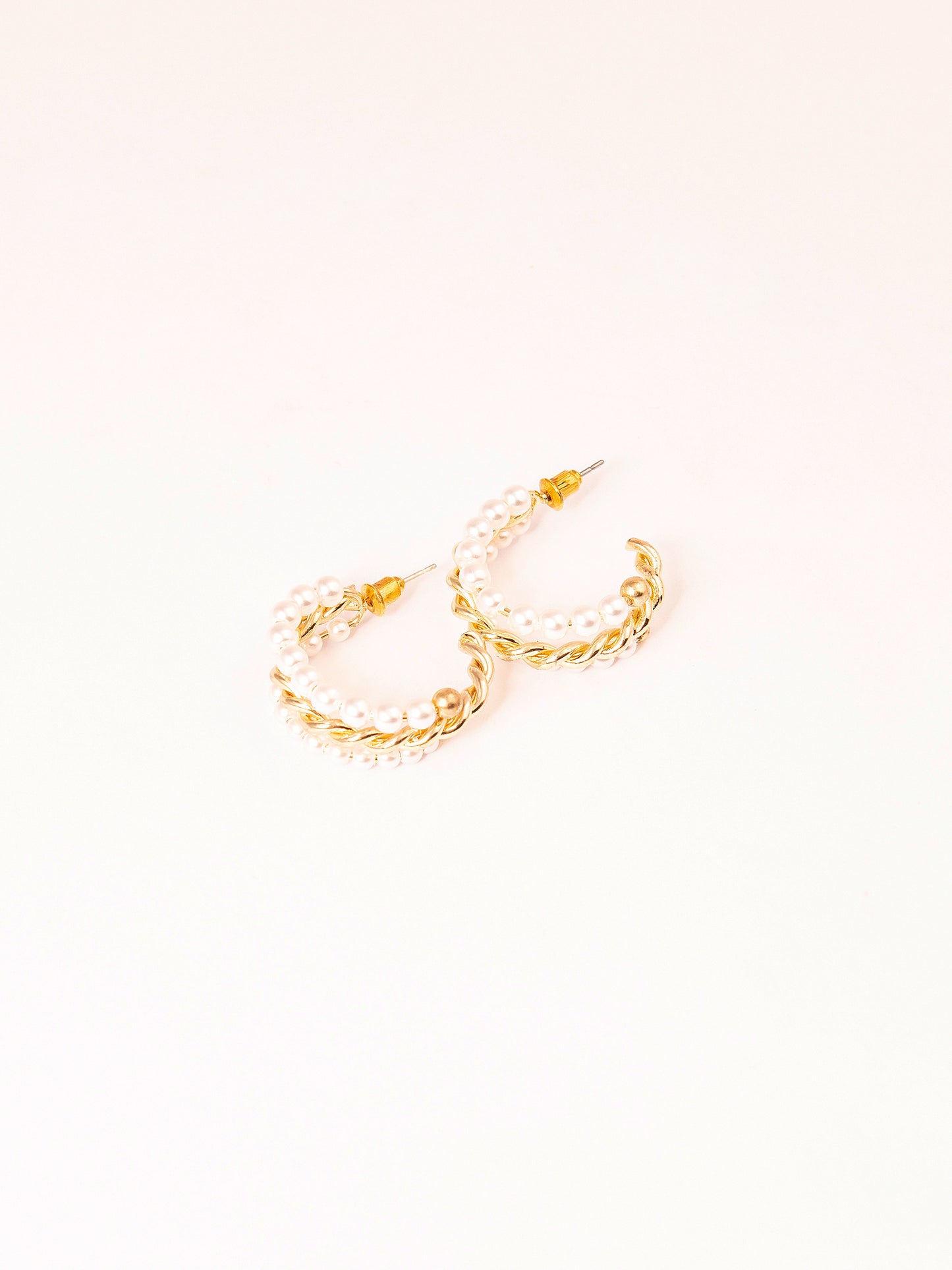 Pearl C-Hoop Earrings