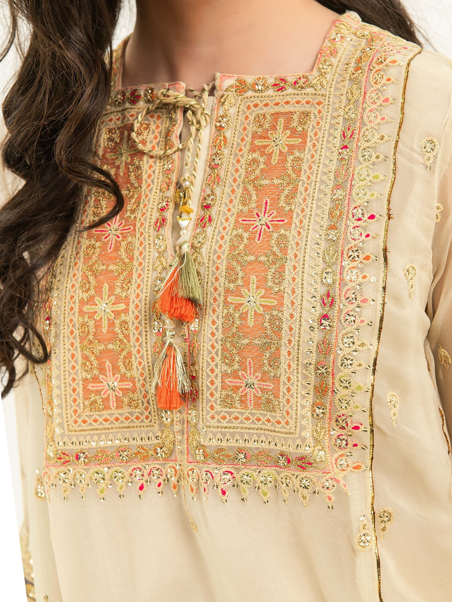 2 Piece Chiffon Suit-Embroidered (Pret)