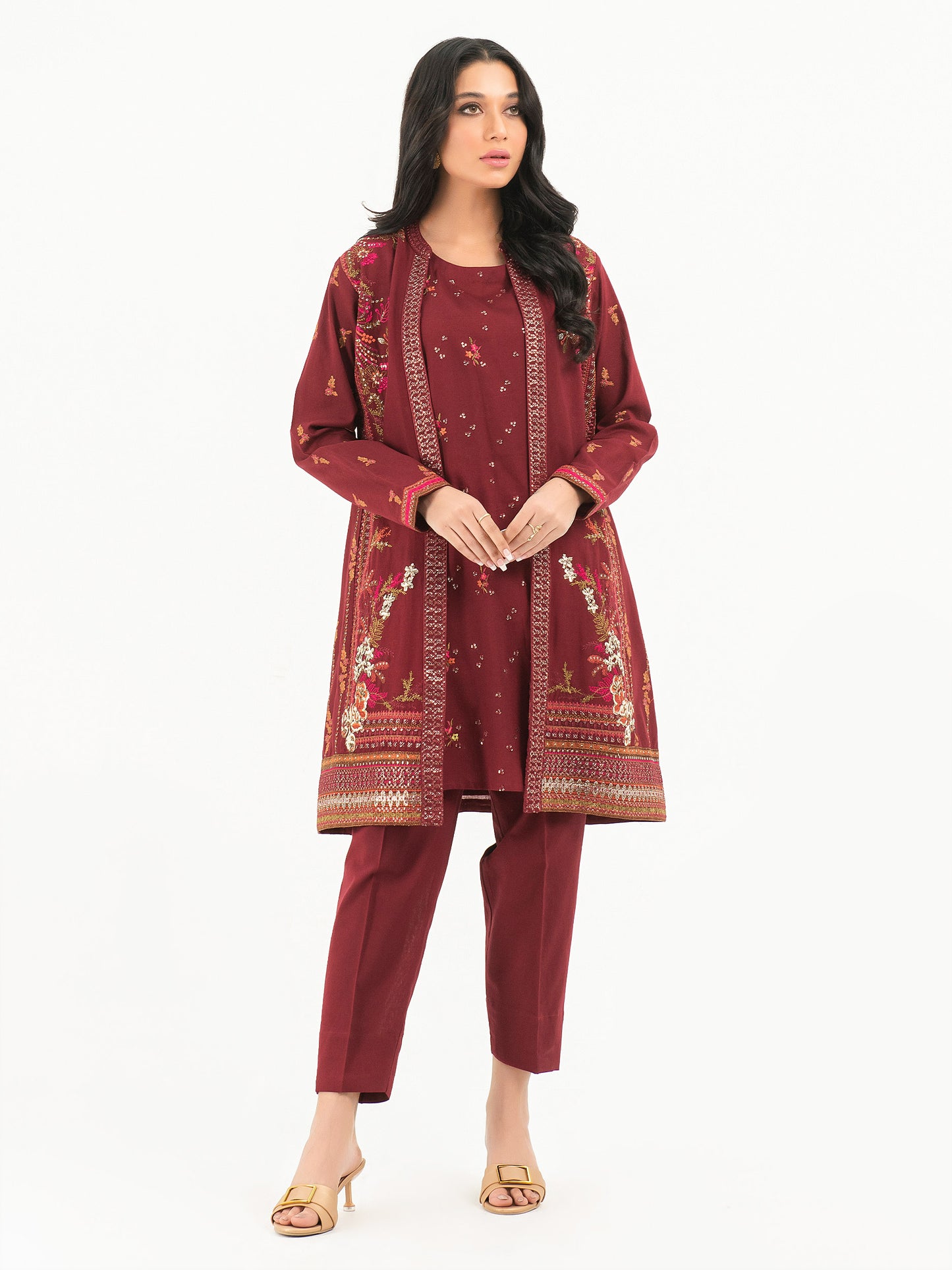 2 Piece Khaddar Suit-Embroidered (Pret)